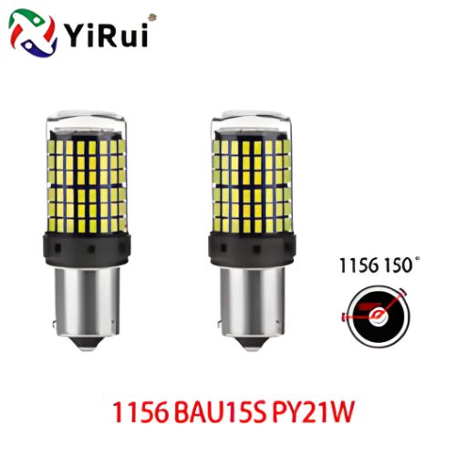 Bombillas LED 1156 BAU15S PY21W 150° — Yirui 144SMD | 12V–48V | 20W | 2200 lm | Ámbar
