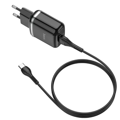 Cargador Hoco N3 QC3.0 con Cable Usb C Negro