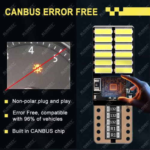 T10 W5W LED Canbus 12V– Rojo