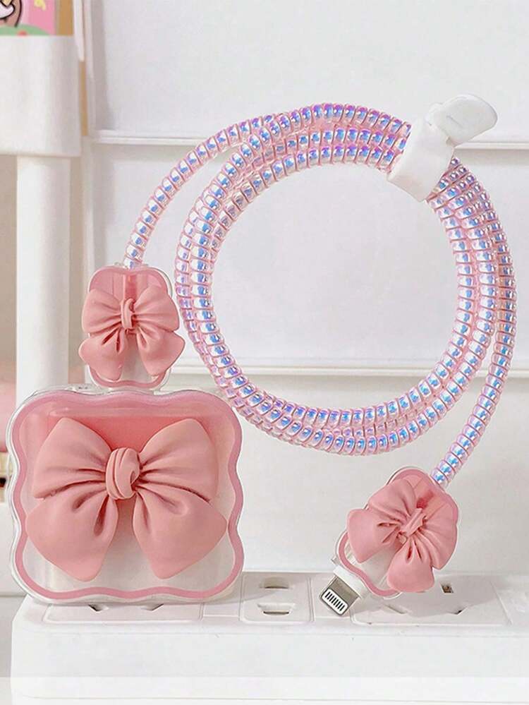 Set 5 Piezas Protector de Cargador Mono Rosa