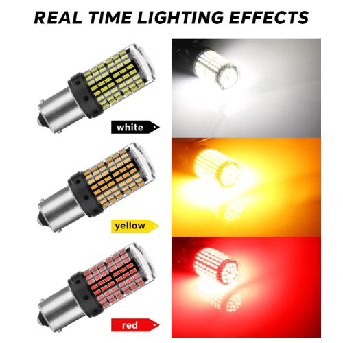 Bombillas LED 1156 BA15S P21W 180° — Yirui 144SMD | 12V–48V | 20W | 2200 lm | Blanco
