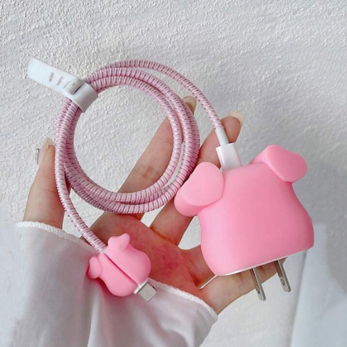 Set 4 Piezas Protector de Cargador Cerdito