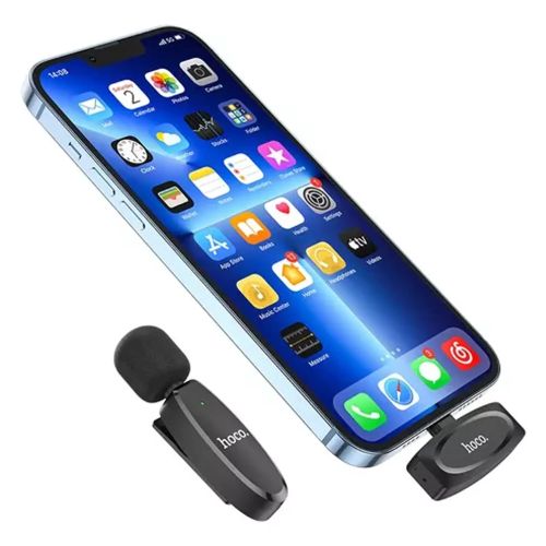 Microfono Hoco L15 iP Crystal lavalier, negro