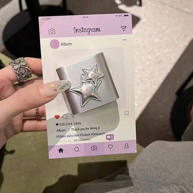 Set 5 Piezas Protector de Cargador Estrella Plateada