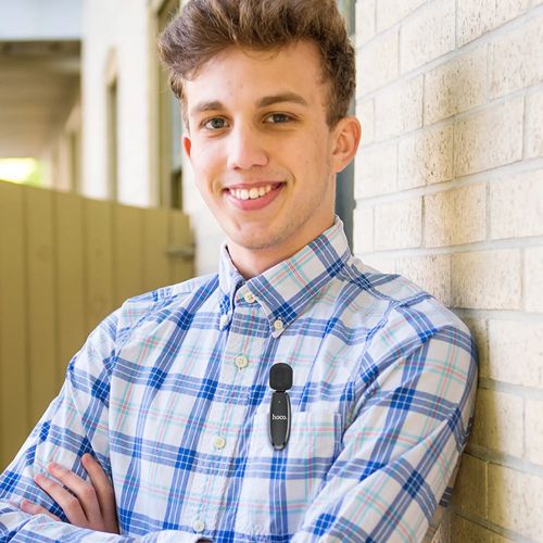 Microfono Hoco L15 iP Crystal lavalier, negro